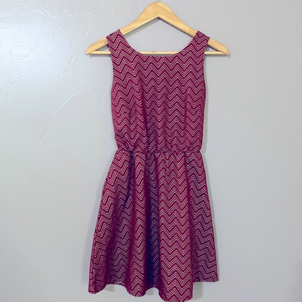 Fit and flare burgundy dress